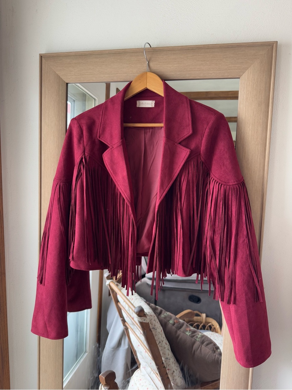 altar’d state Fringed Fuchsia Red Festival Jacket Large